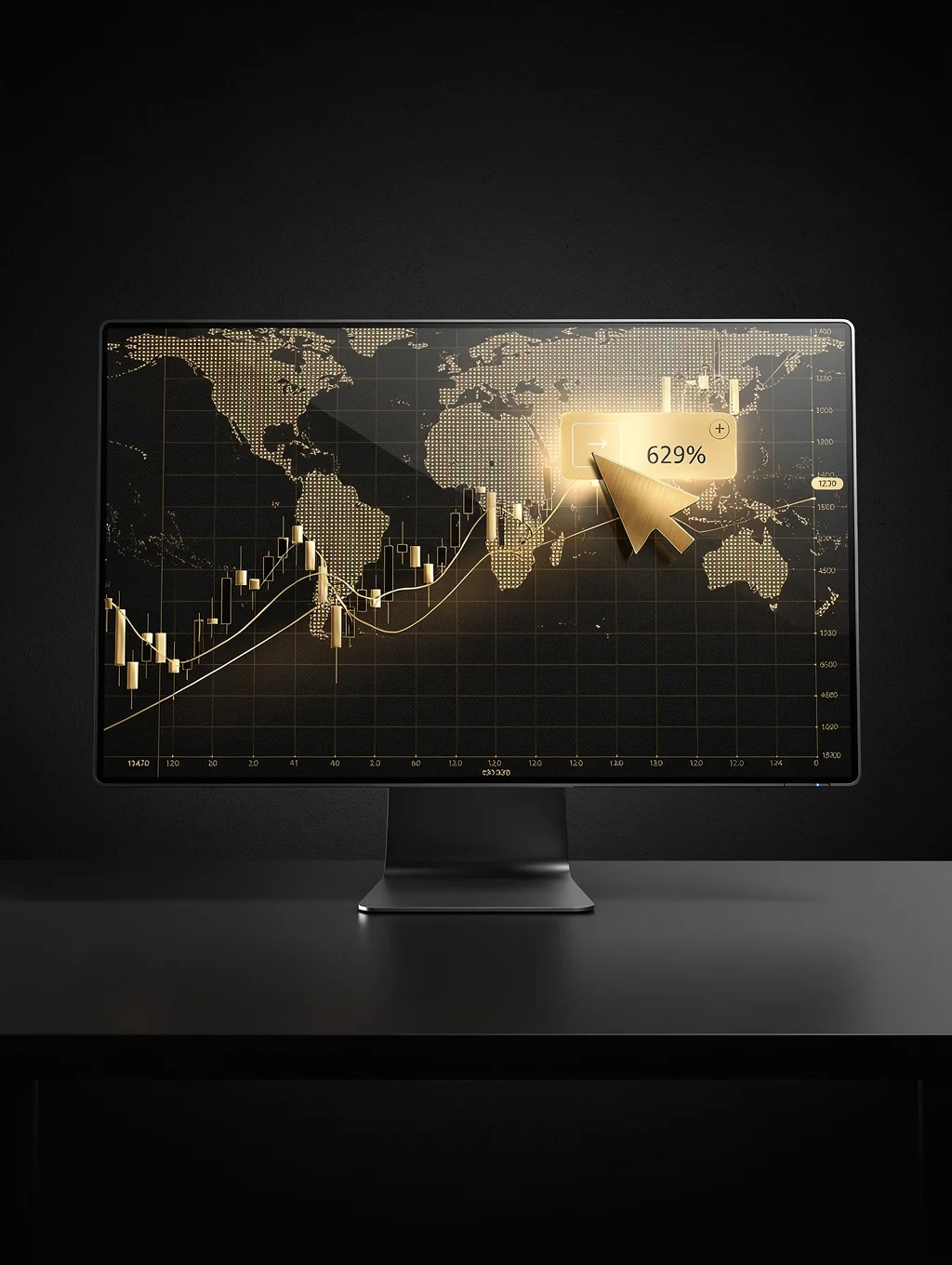 Institutional trading chart analysis on dark terminal