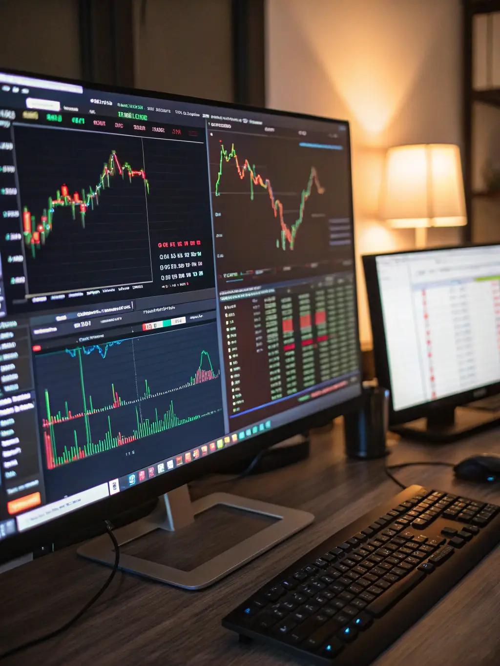 A close-up image of a digital clock and NASDAQ futures charts on a dark monitor, highlighting session times and price action, used to visually represent market timing for traders.