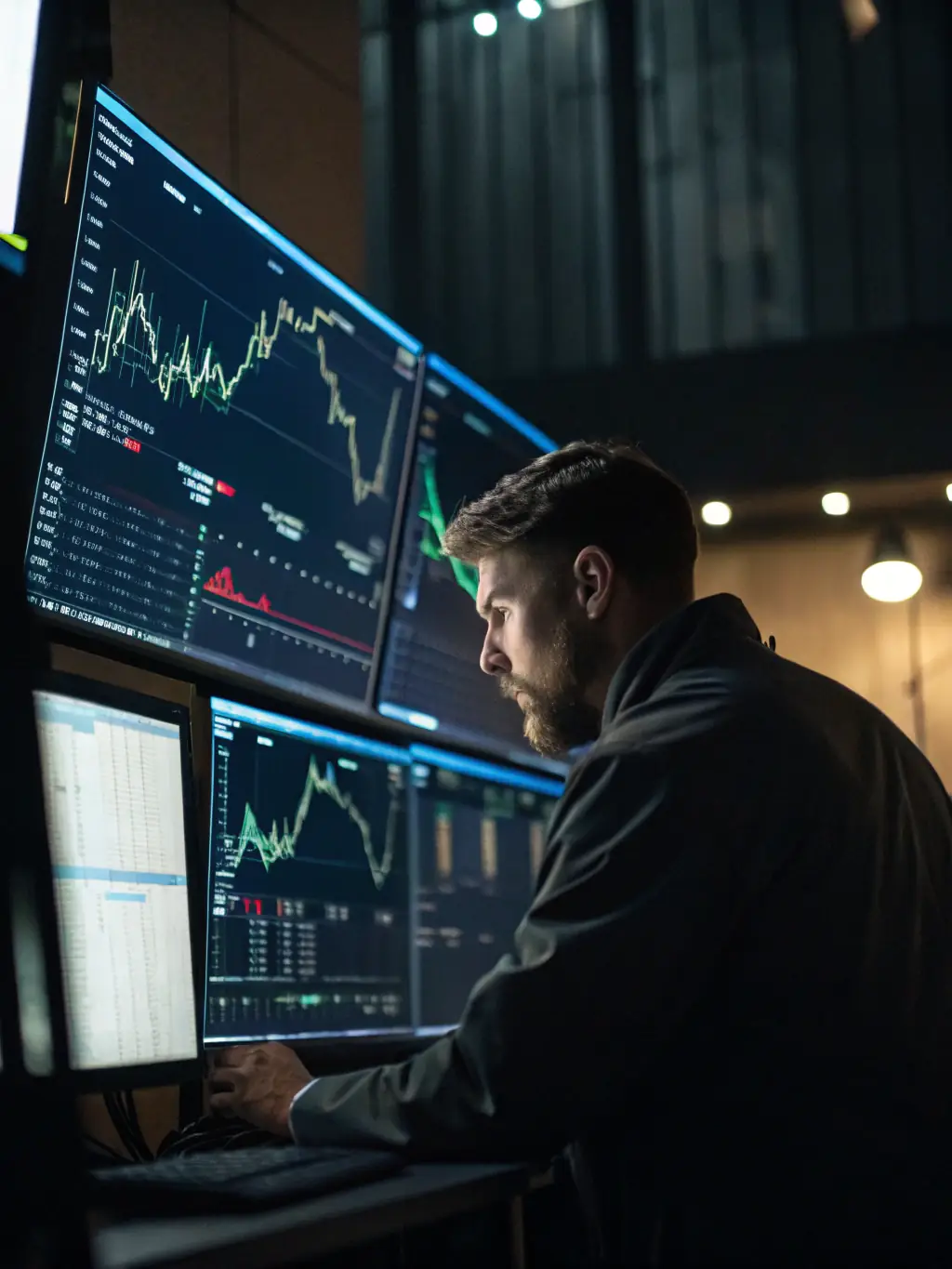 A focused image of a risk calculator overlaying a NASDAQ futures chart, showing stop-loss and target levels, used to demonstrate risk management in a trading context.